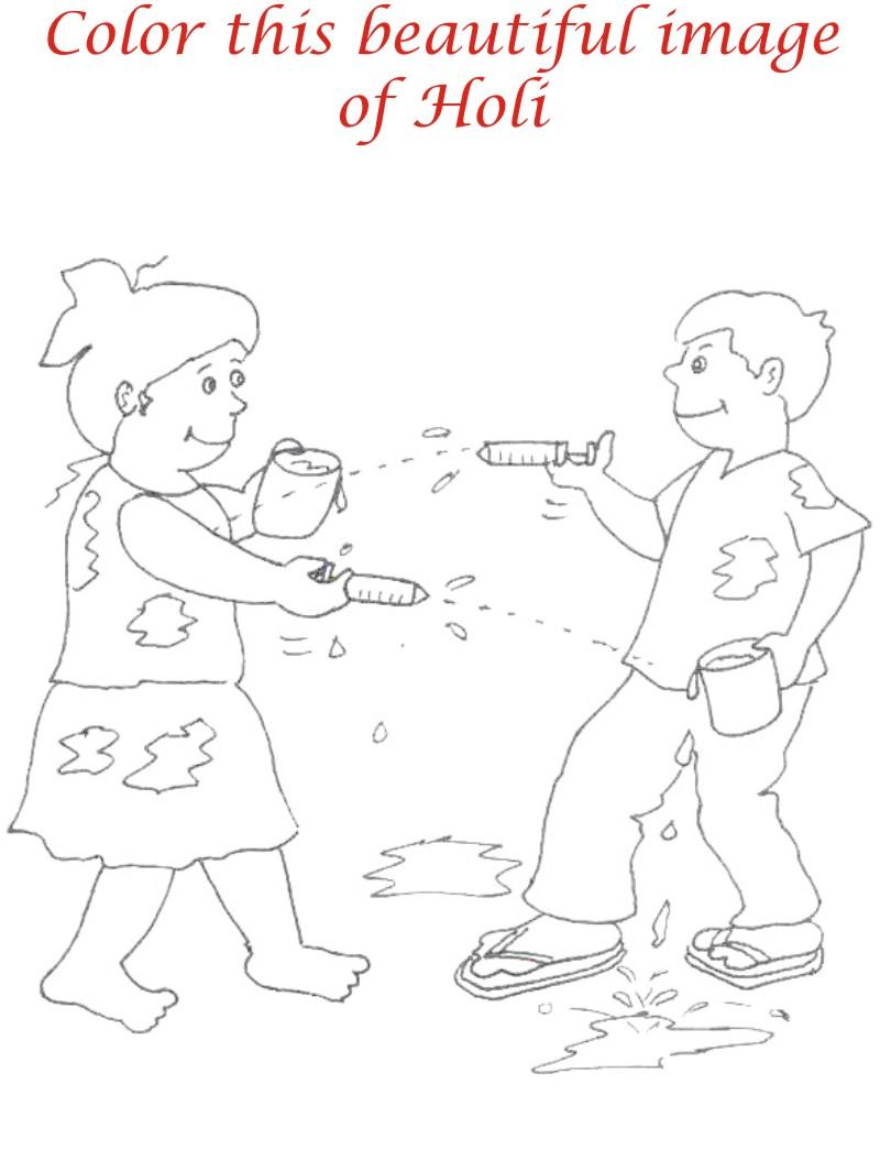 Holi coloring printable page for kids 22