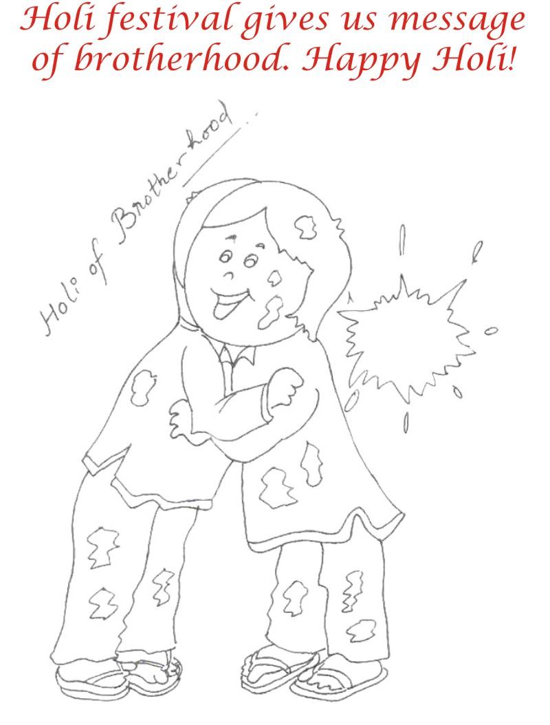 Holi coloring printable page for kids 23