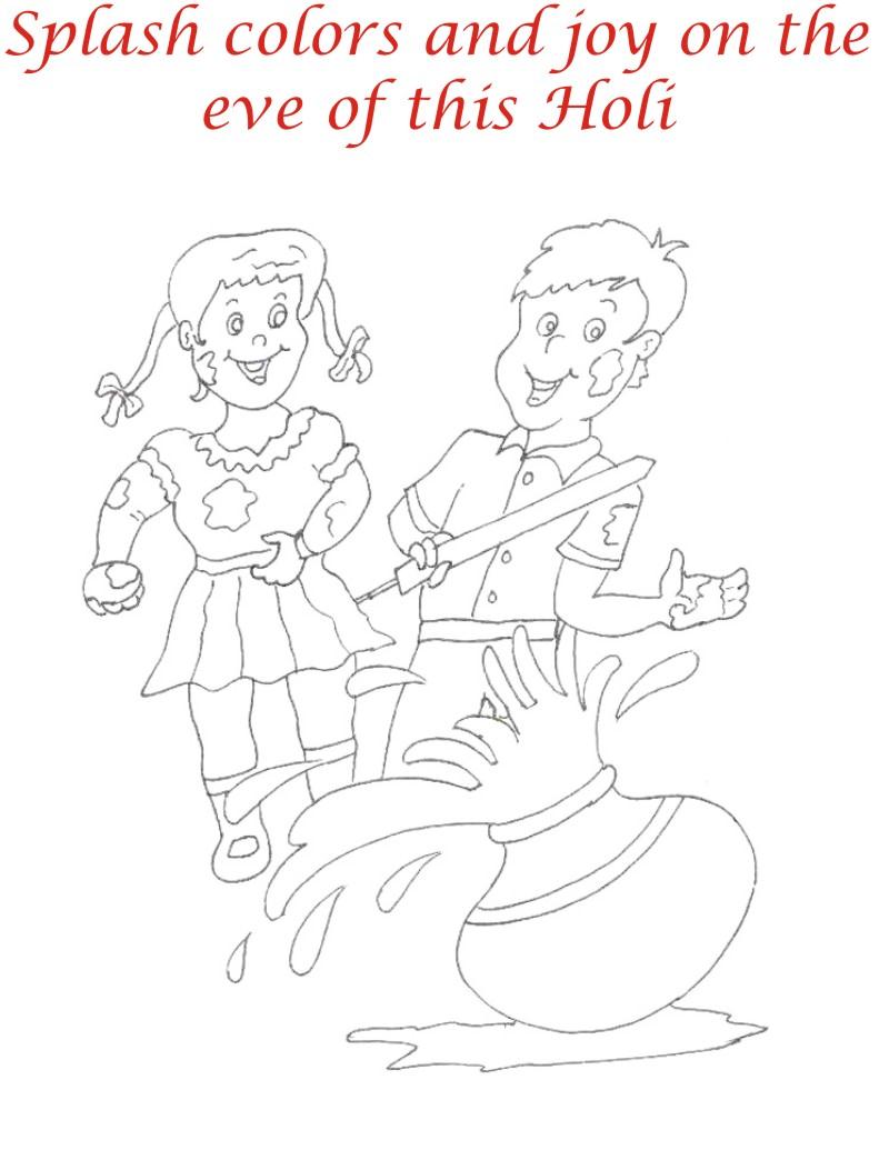 Holi coloring printable page for kids 24