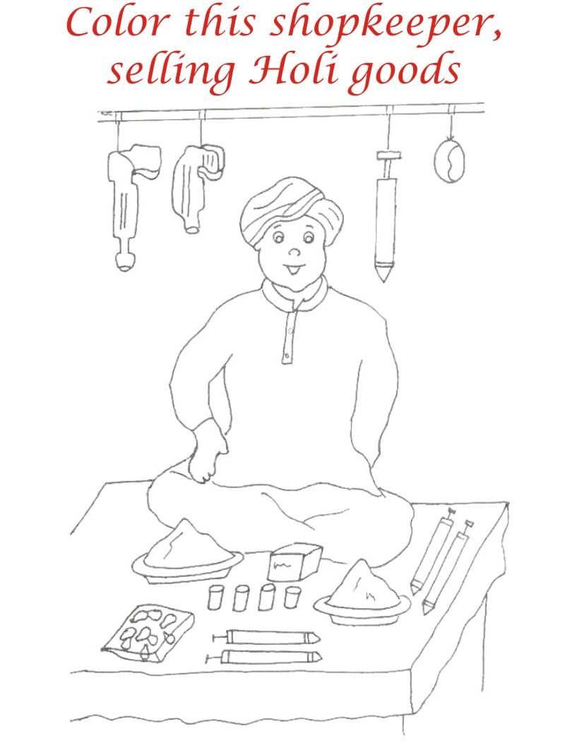 Holi coloring printable page for kids 26