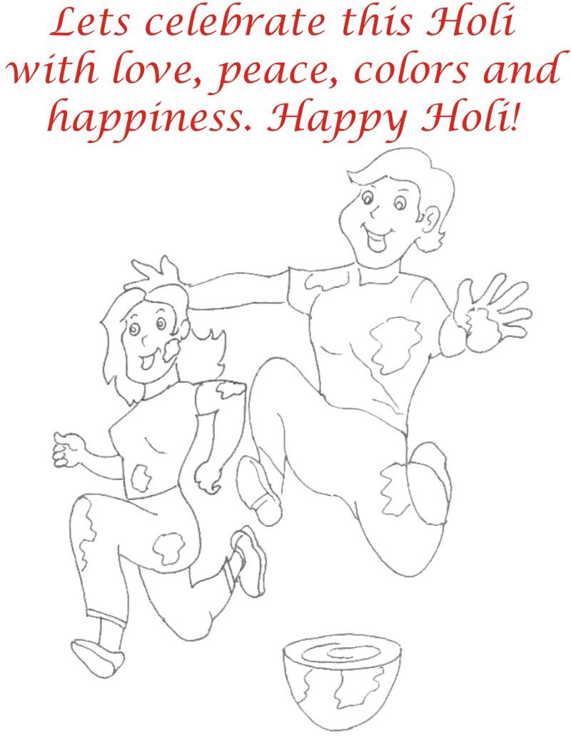 Holi coloring printable page for kids 28