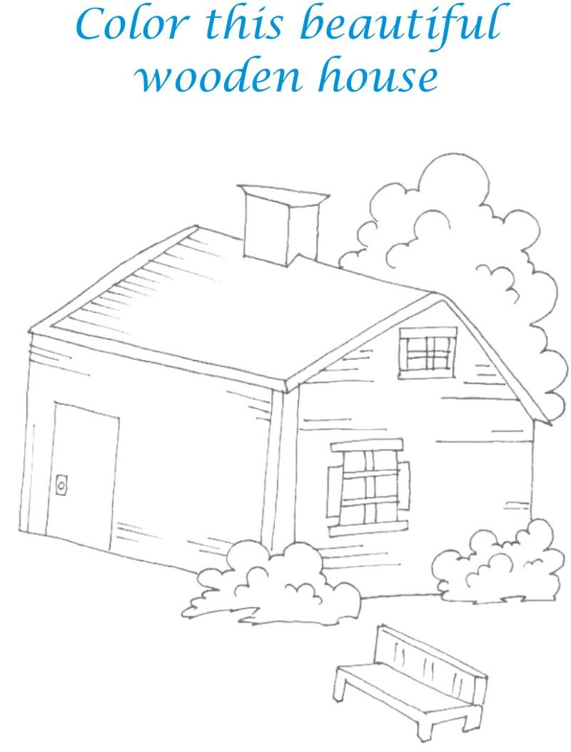 Sweet home coloring printable page for kids 6