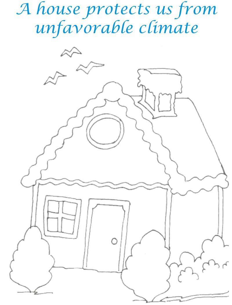 Sweet home coloring printable page for kids 7