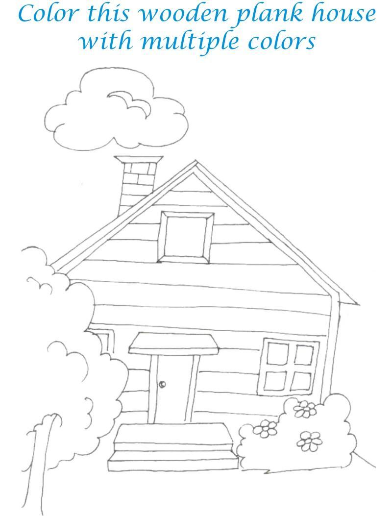 Sweet home coloring printable page for kids 8