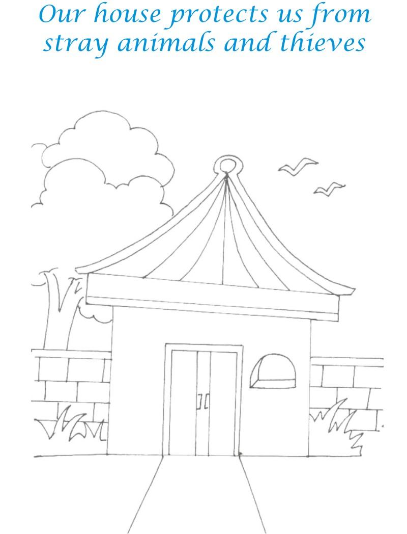 Sweet home coloring printable page for kids 10