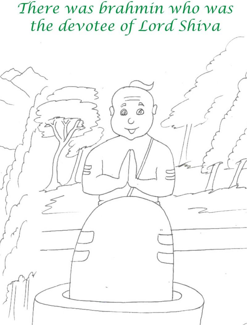 True devotee Story coloring page for kids 2