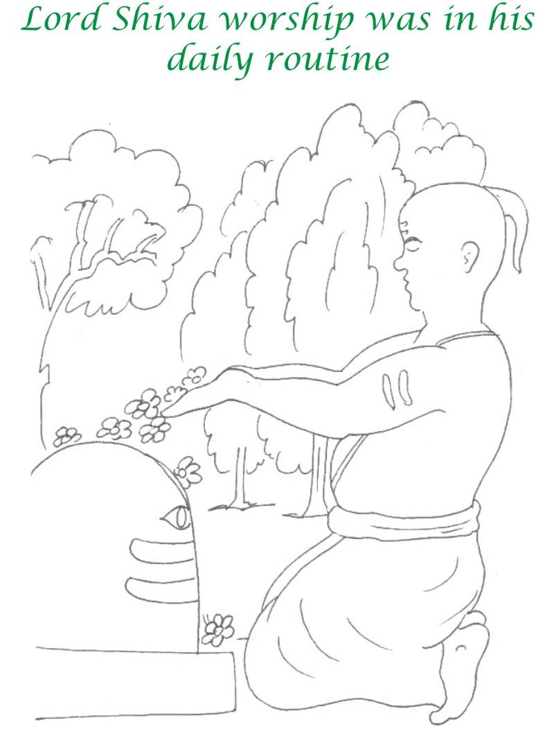 True devotee Story coloring page for kids 4