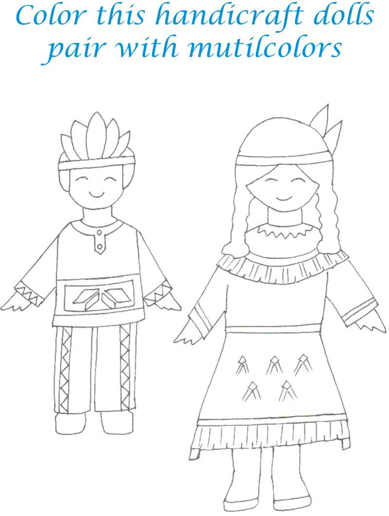Dolls coloring printable page for kids 7