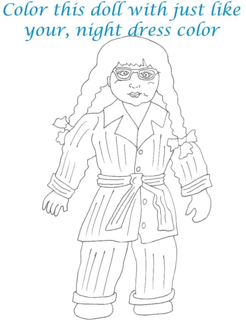 Dolls coloring printable page for kids 8