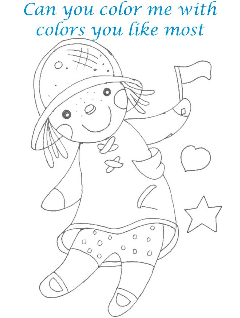 Dolls coloring printable page for kids 13