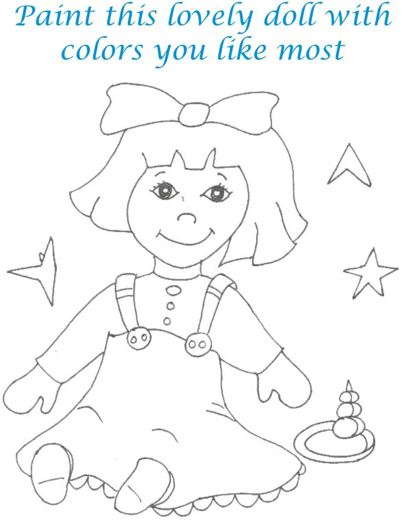 Dolls coloring printable page for kids 21