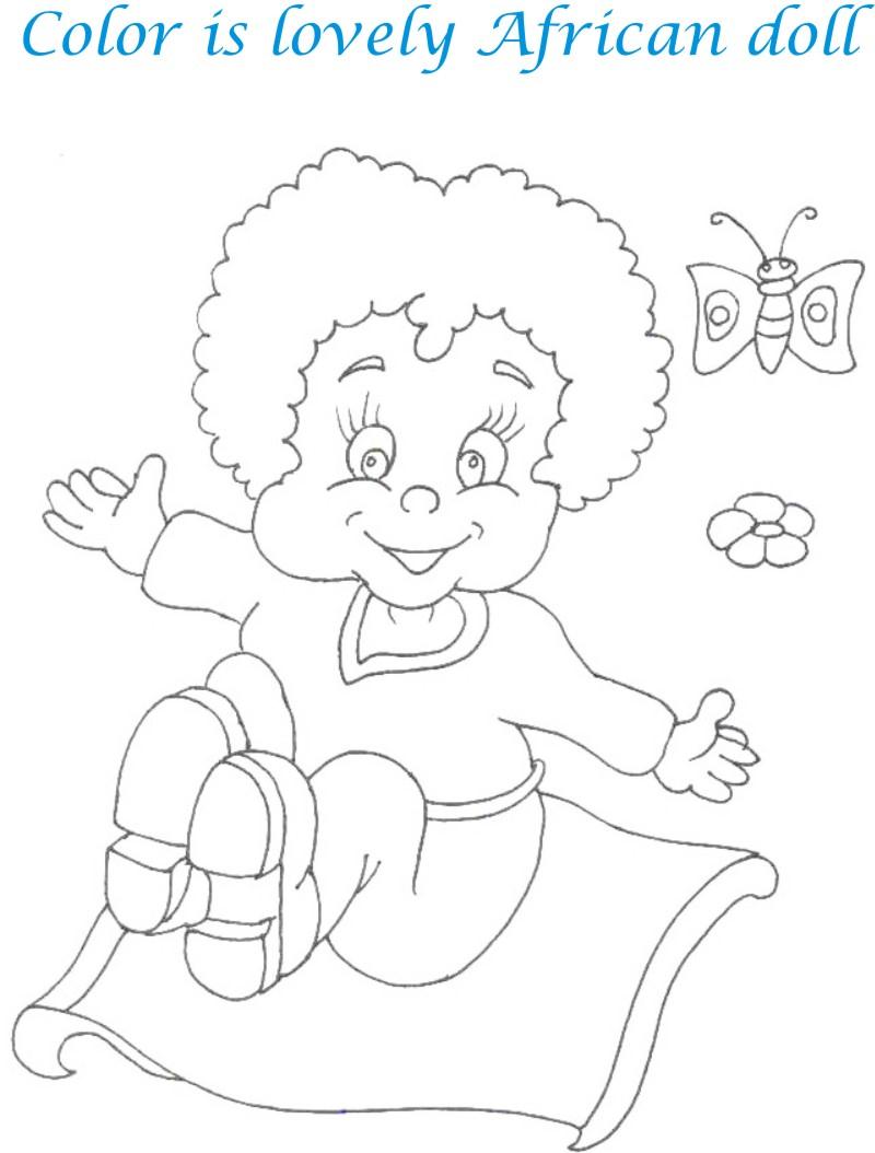 Dolls coloring printable page for kids 23
