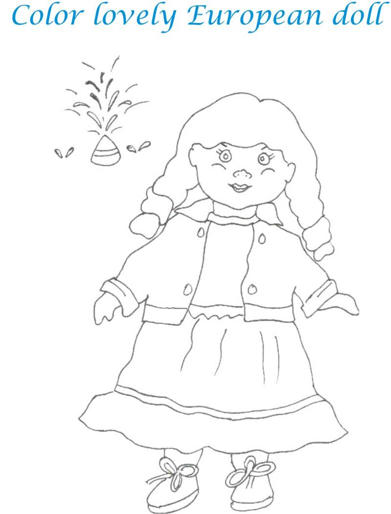 Dolls coloring printable page for kids 26