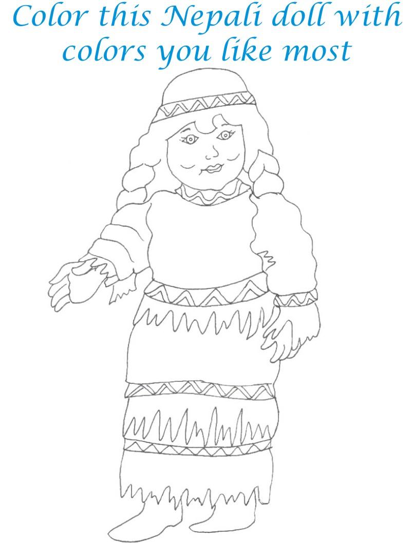 Dolls coloring printable page for kids 29