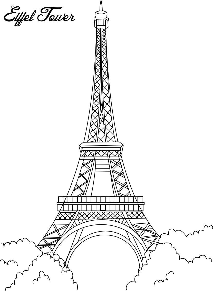 Eiffel tower Printable Coloring Page