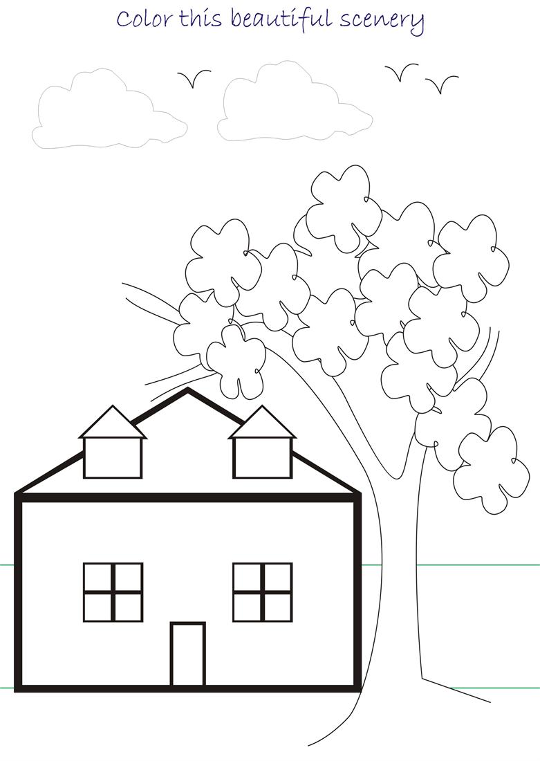 kids coloring pages scenery solutions - photo #7