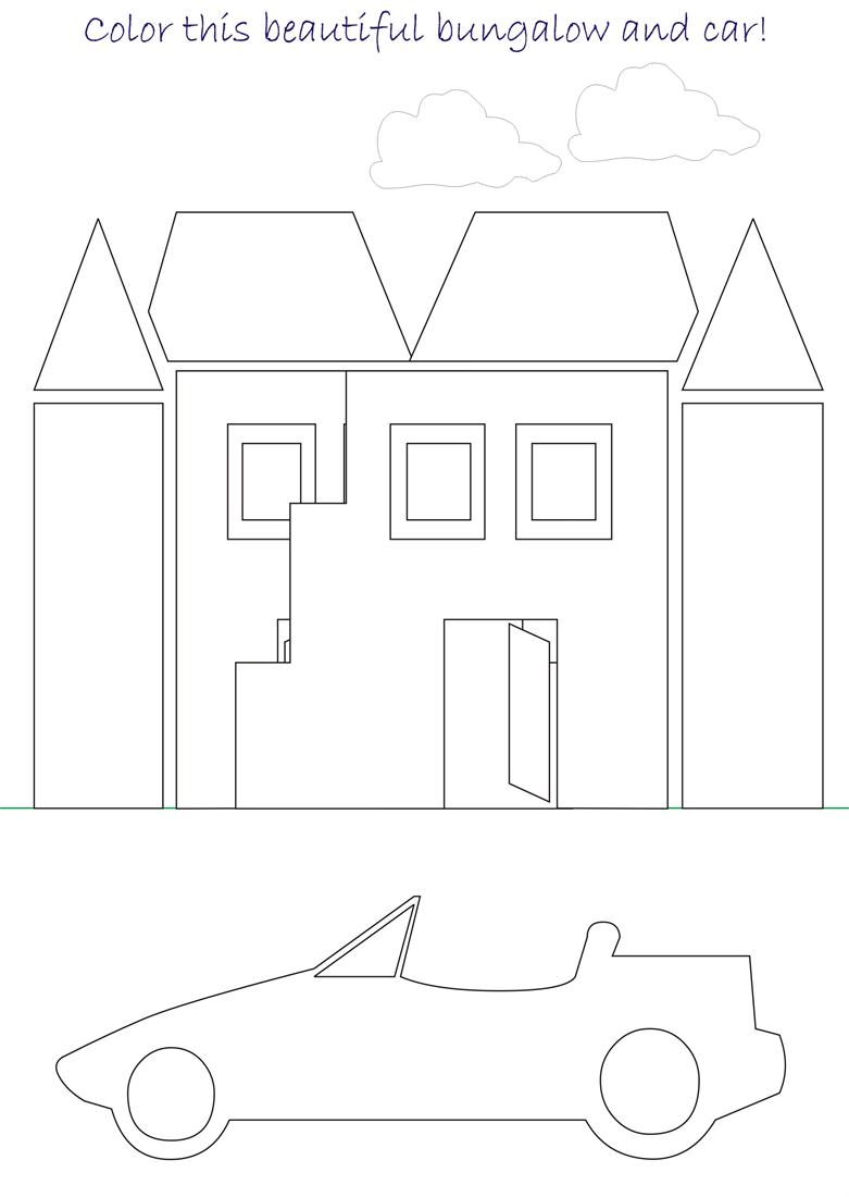 Beautiful scenery coloring page for kids 6