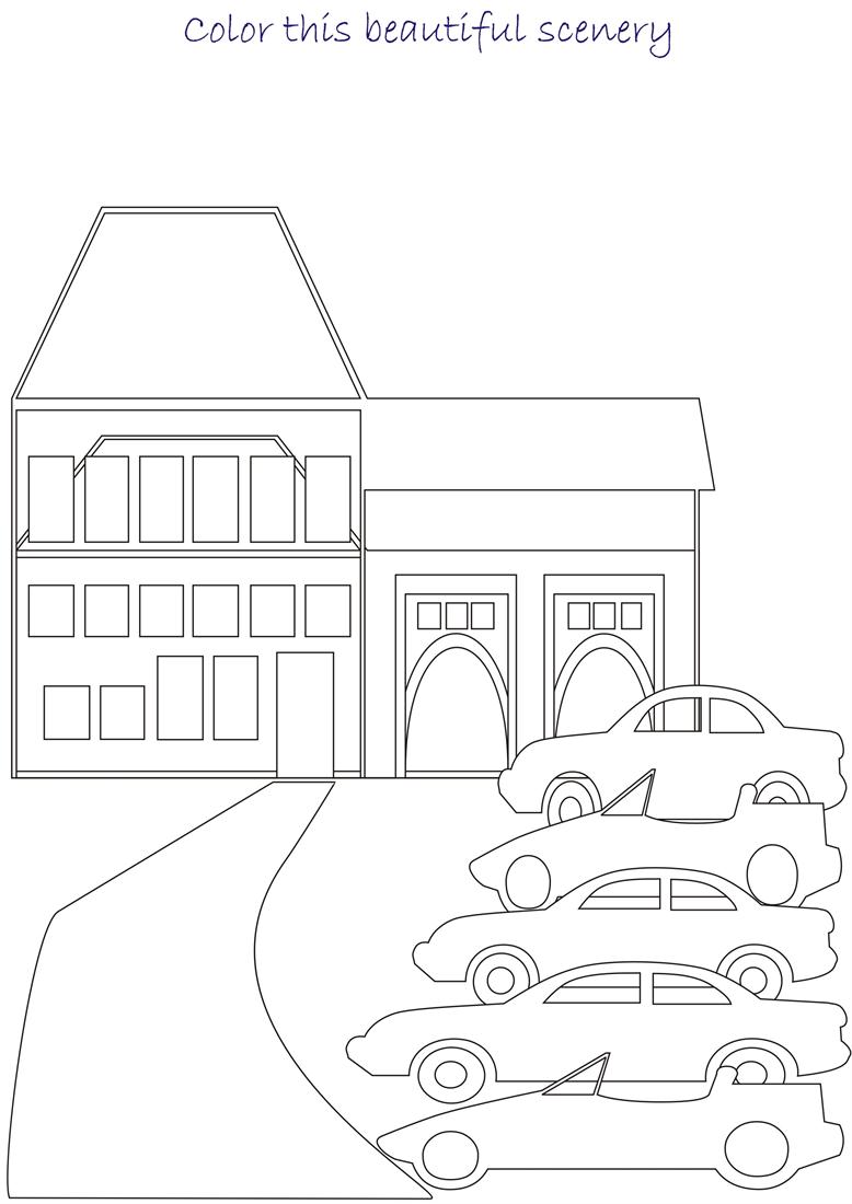 kids coloring pages scenery hill - photo #27