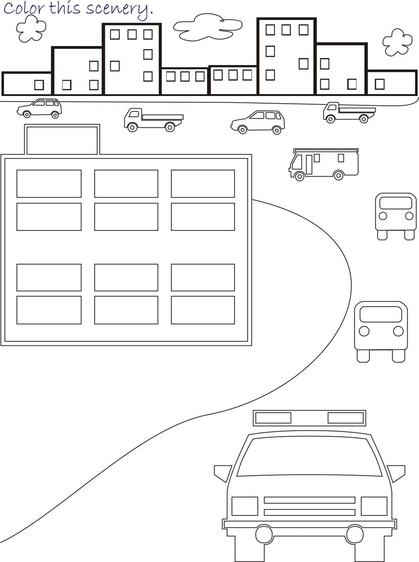 kids coloring pages scenery solutions - photo #28