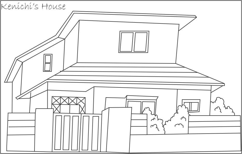 8672 Kenichis house coloring page for kids
