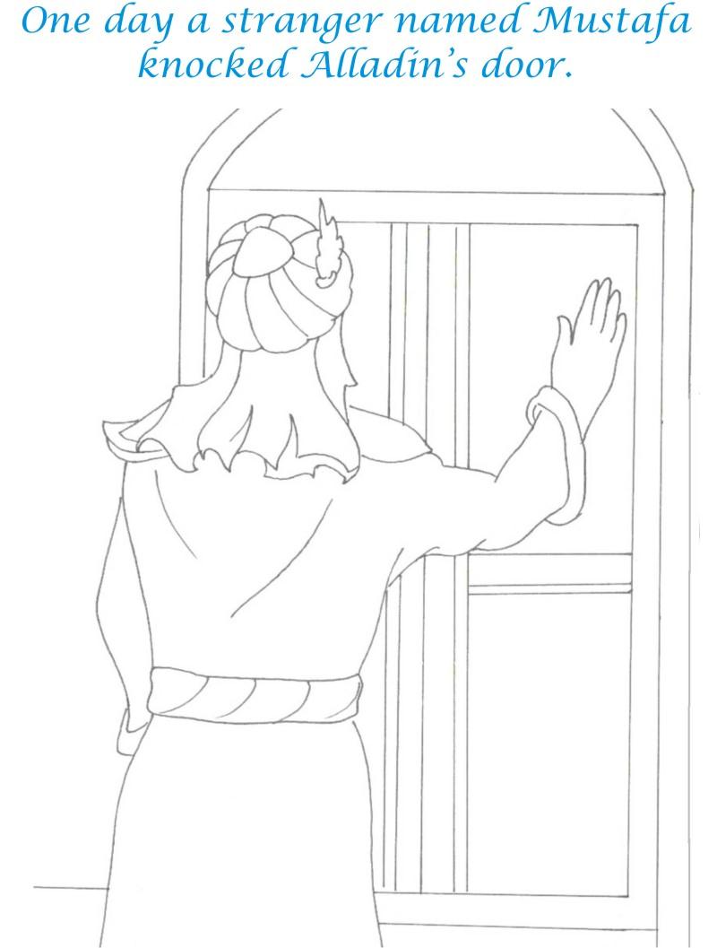 Alladin tales printable coloring page for kids 3