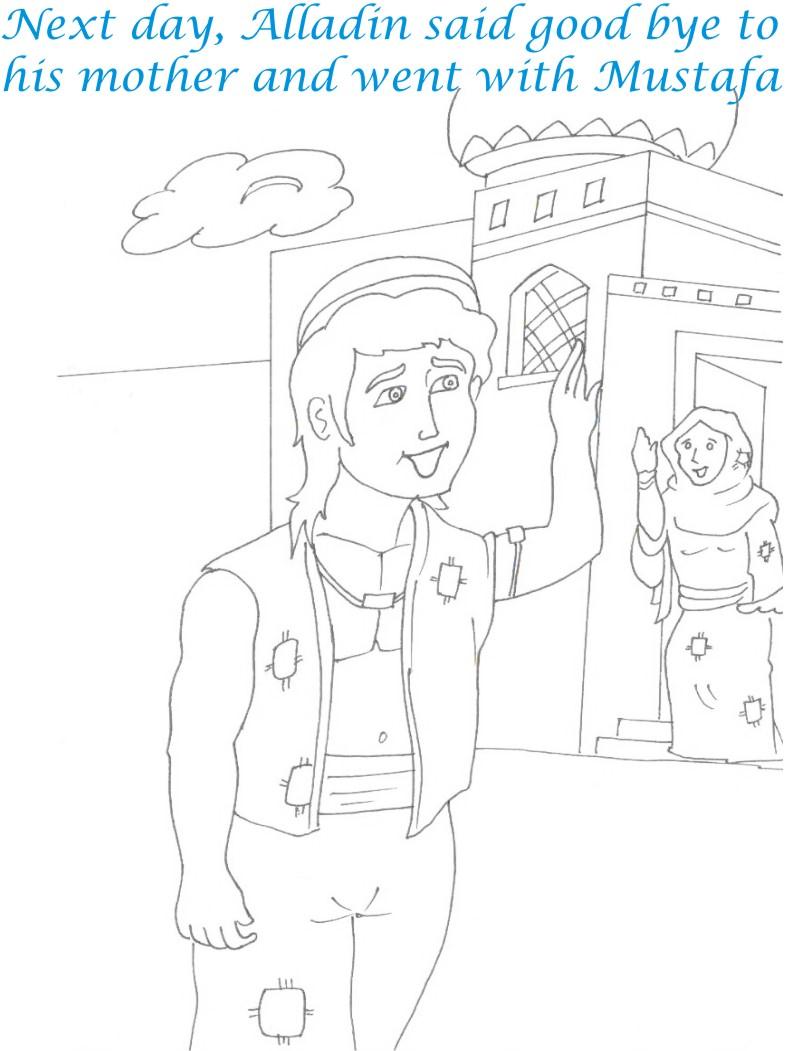 Alladin tales printable coloring page for kids 5