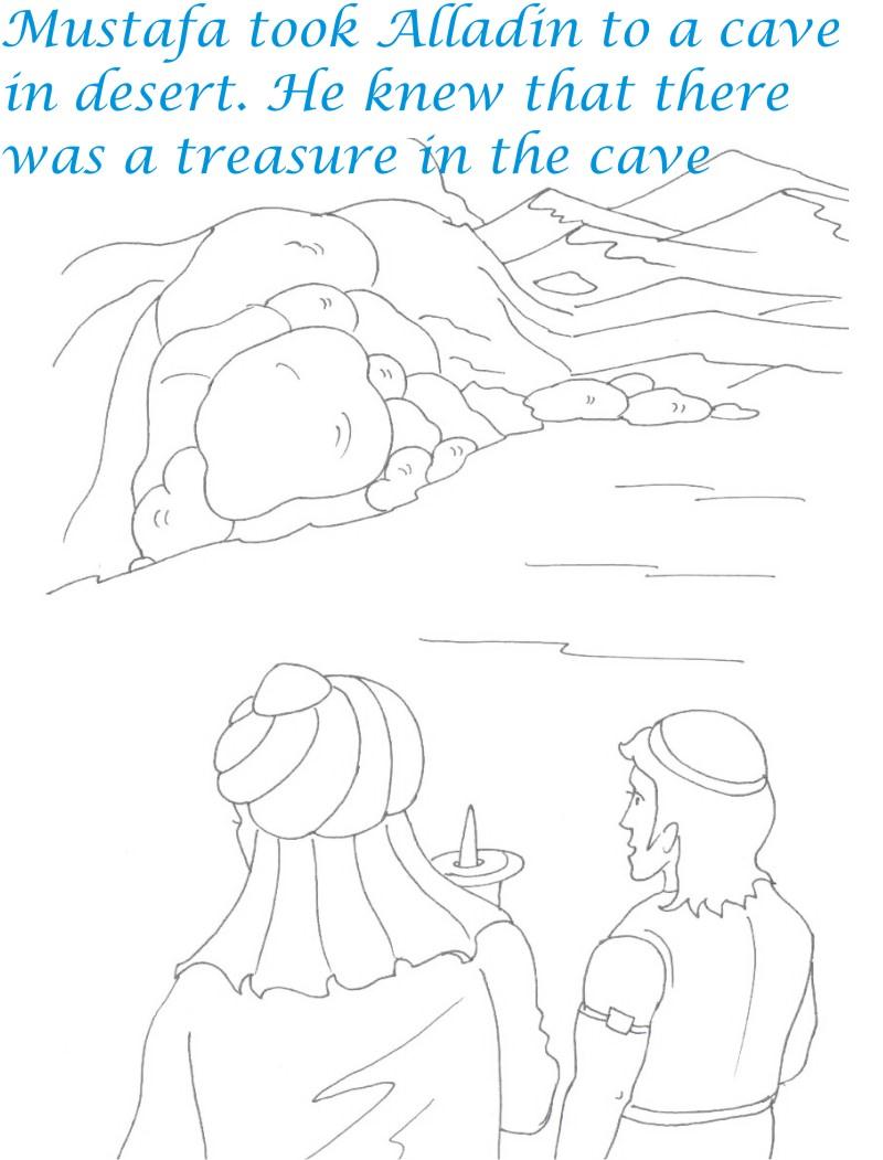Alladin tales printable coloring page for kids 7