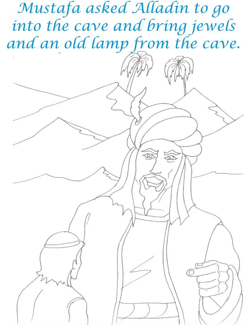 Alladin tales printable coloring page for kids 8
