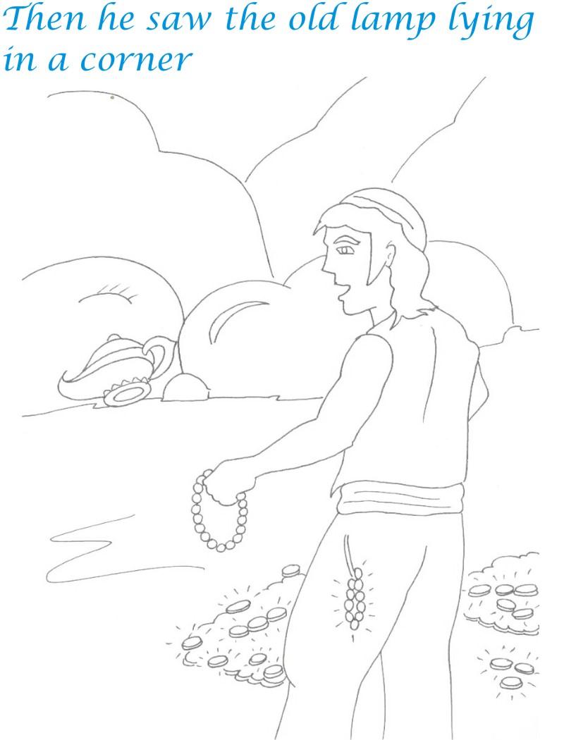 Alladin tales printable coloring page for kids 12