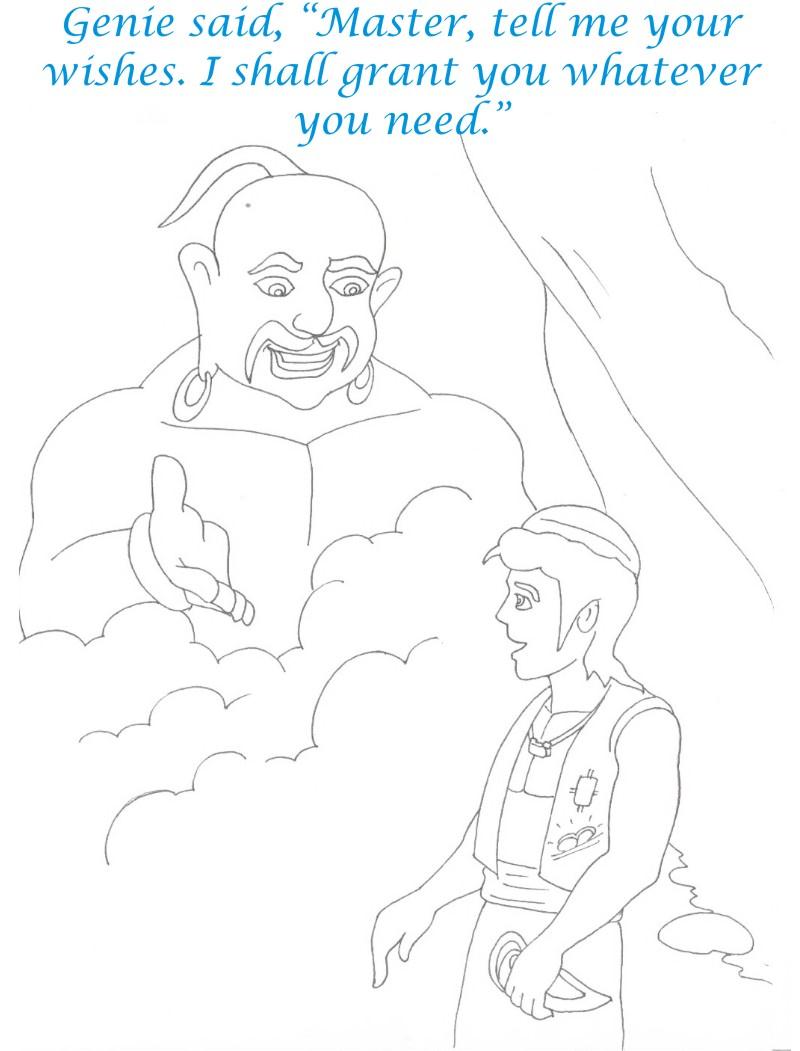 Alladin tales printable coloring page for kids 22