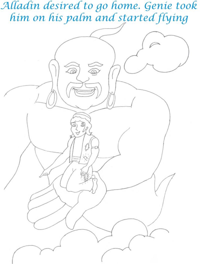 Alladin tales printable coloring page for kids 23