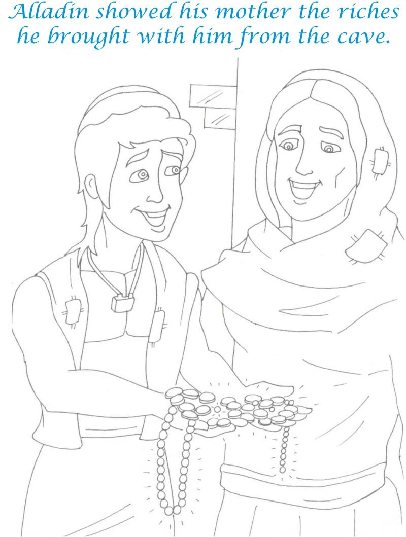 Alladin tales printable coloring page for kids 24