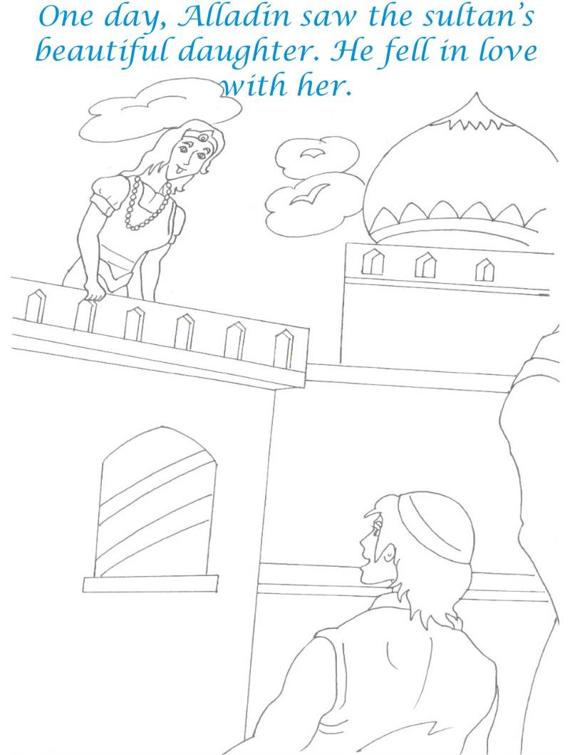 Alladin tales printable coloring page for kids 25