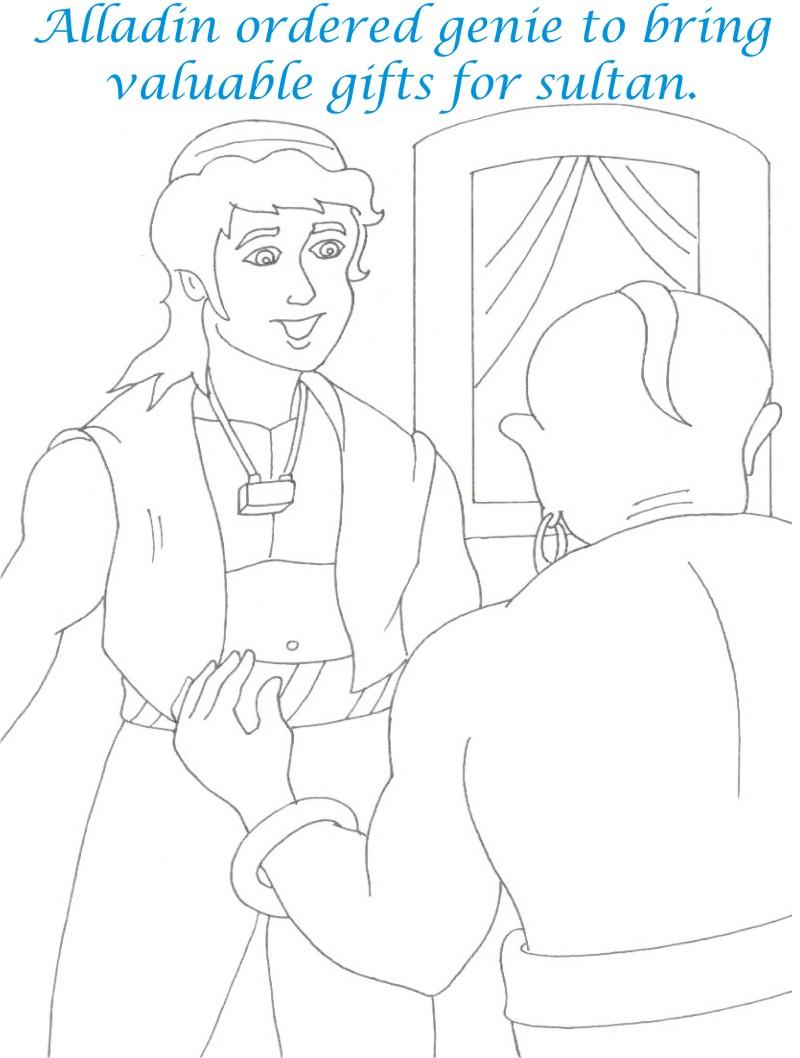 Alladin tales printable coloring page for kids 27