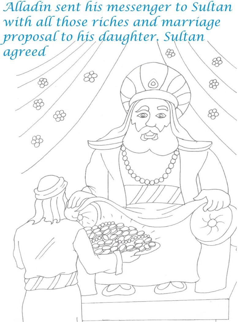 Alladin tales printable coloring page for kids 29