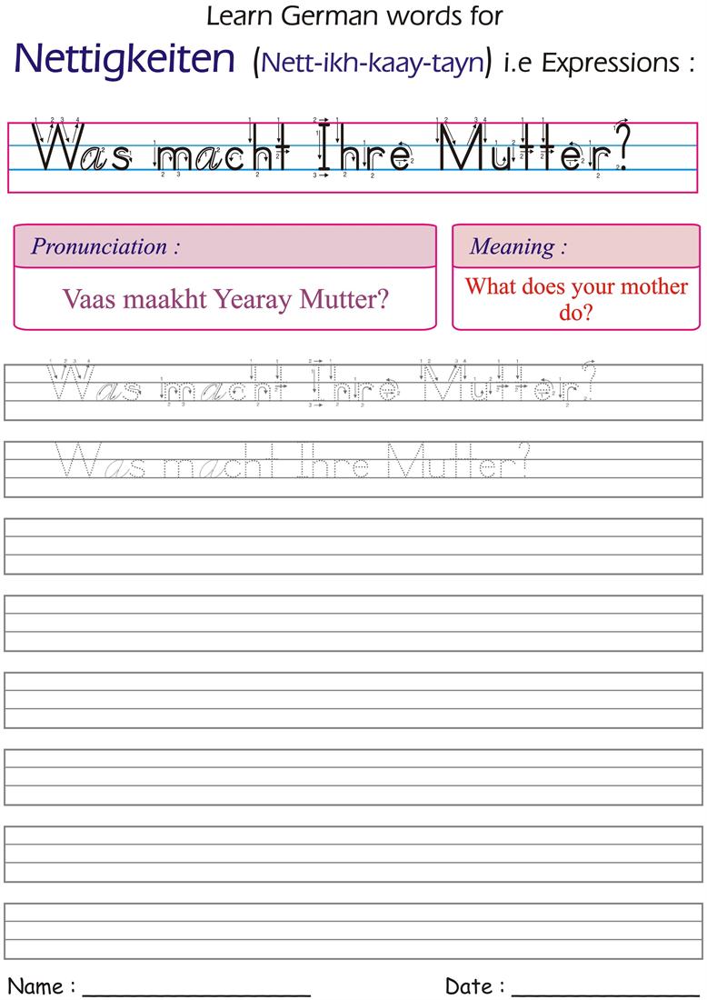 Ask "What does your mother do?" - worksheet for practice