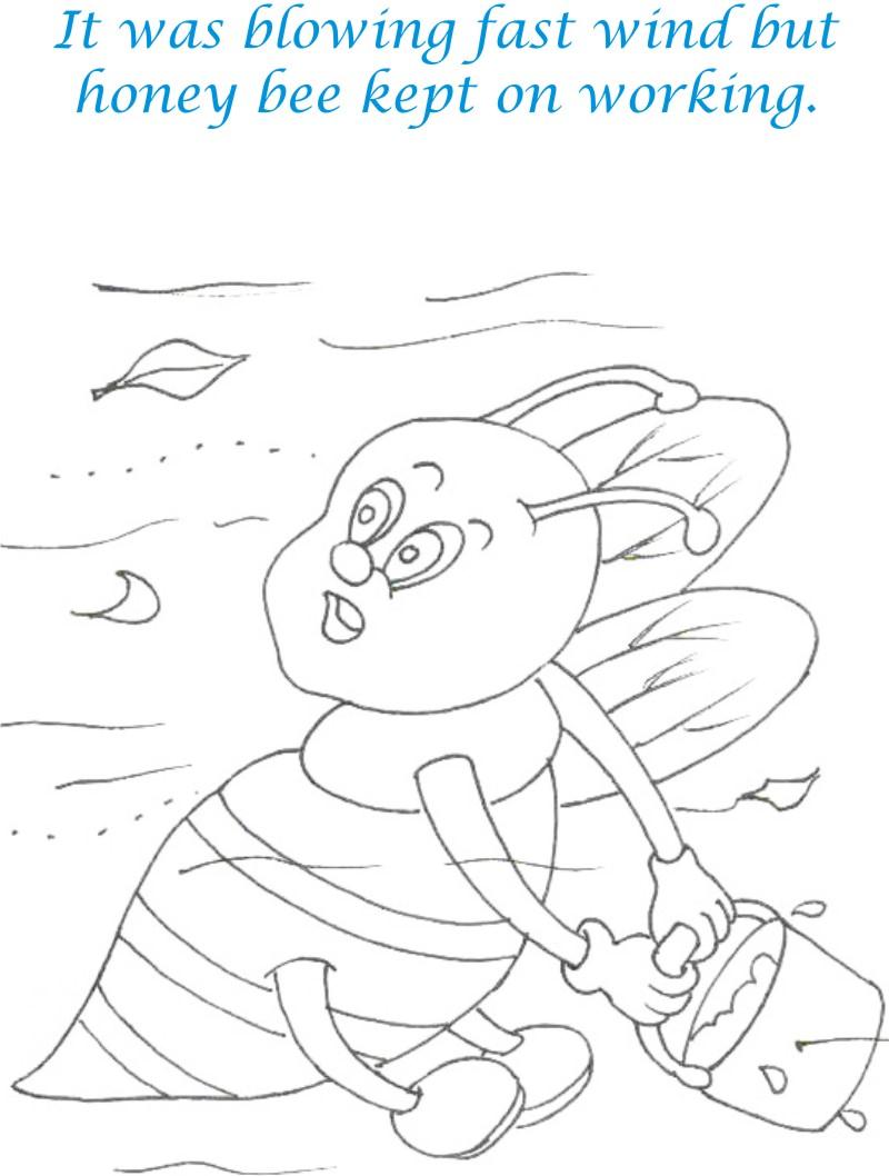 Bee and Dove story coloring page for kids 4