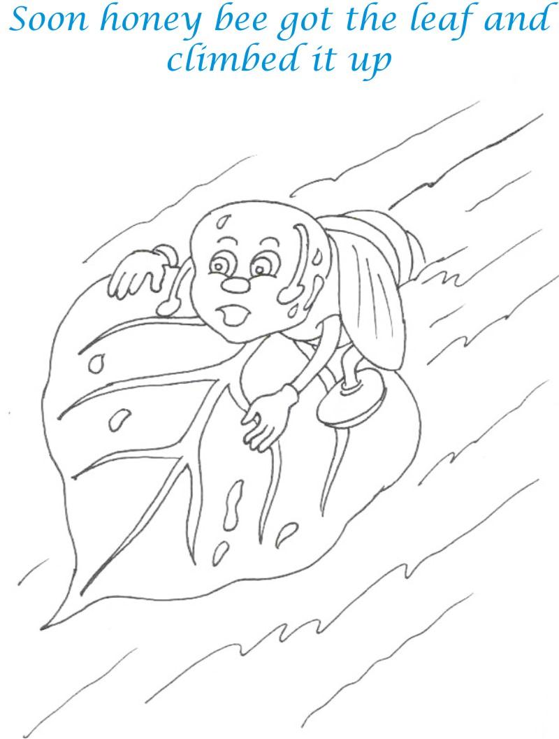 Bee and Dove story coloring page for kids 11