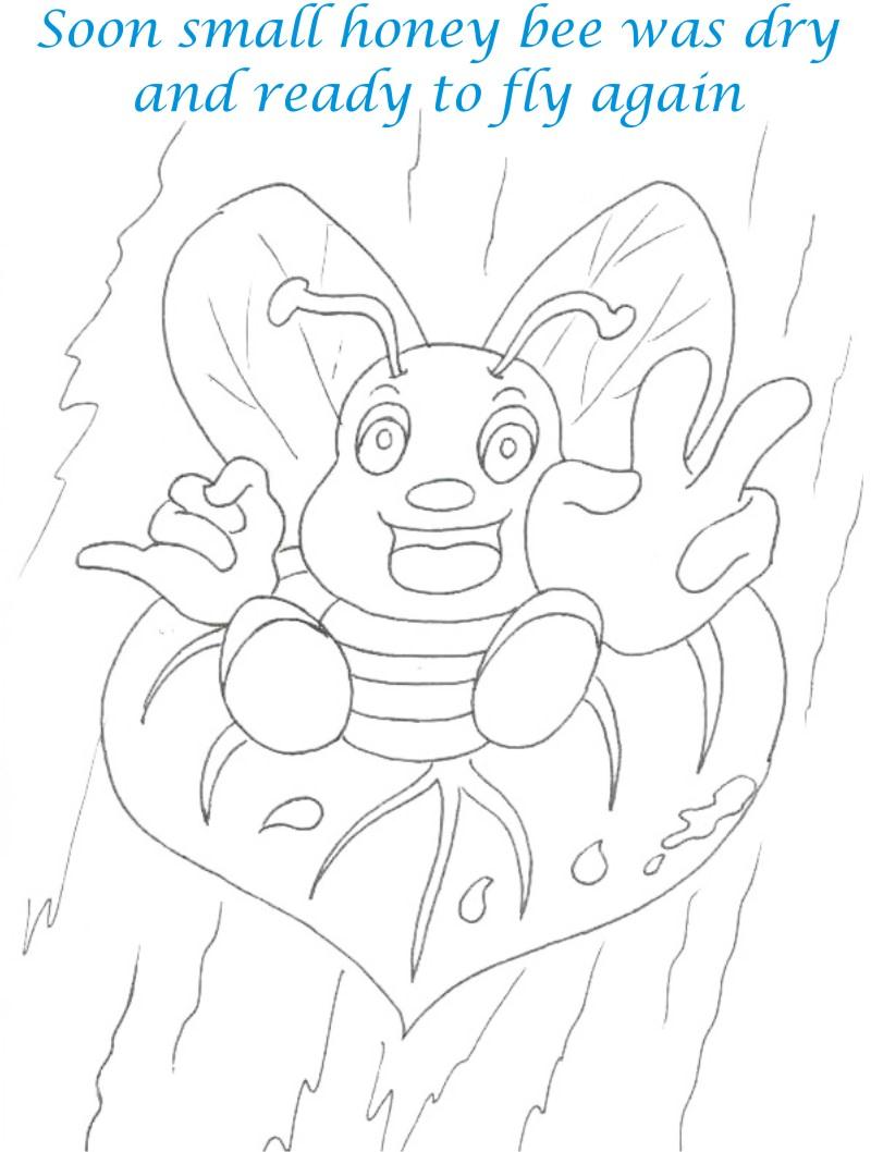 Bee and Dove story coloring page for kids 12