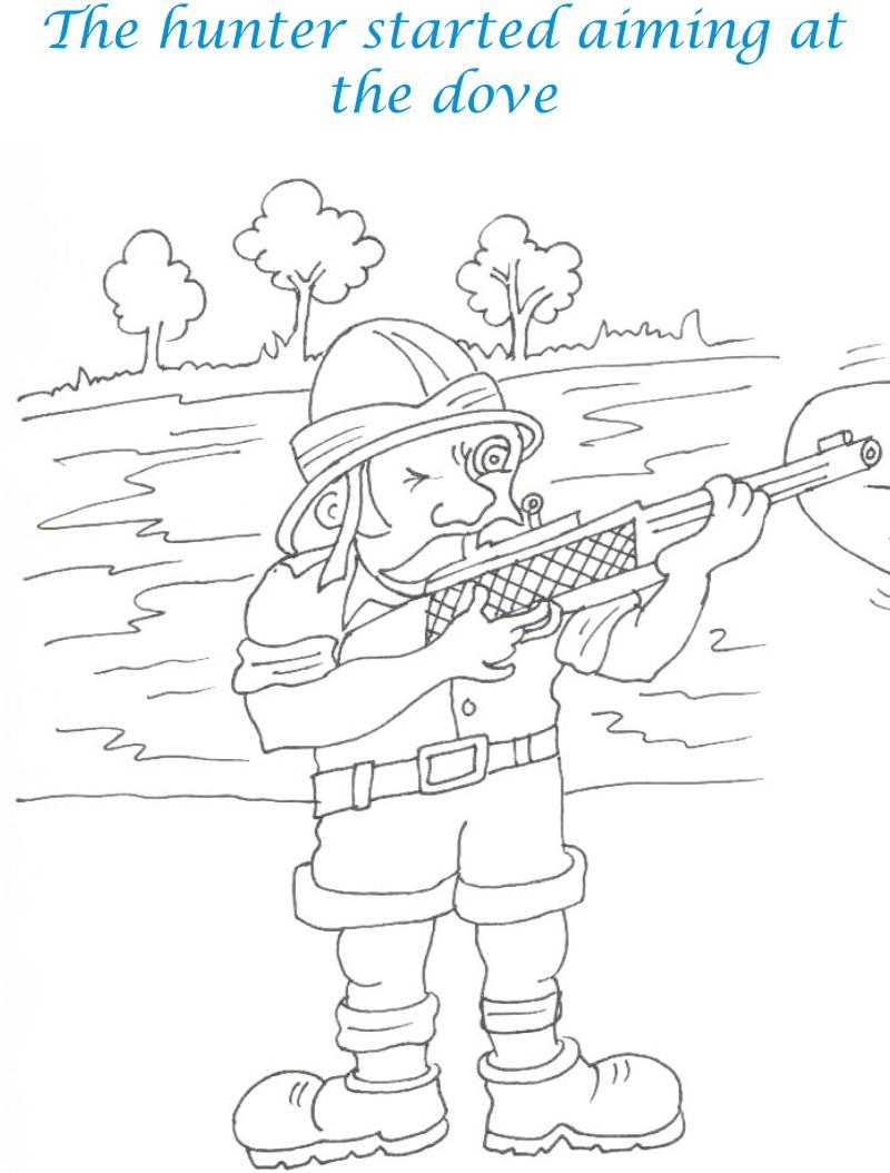 Bee and Dove story coloring page for kids 16