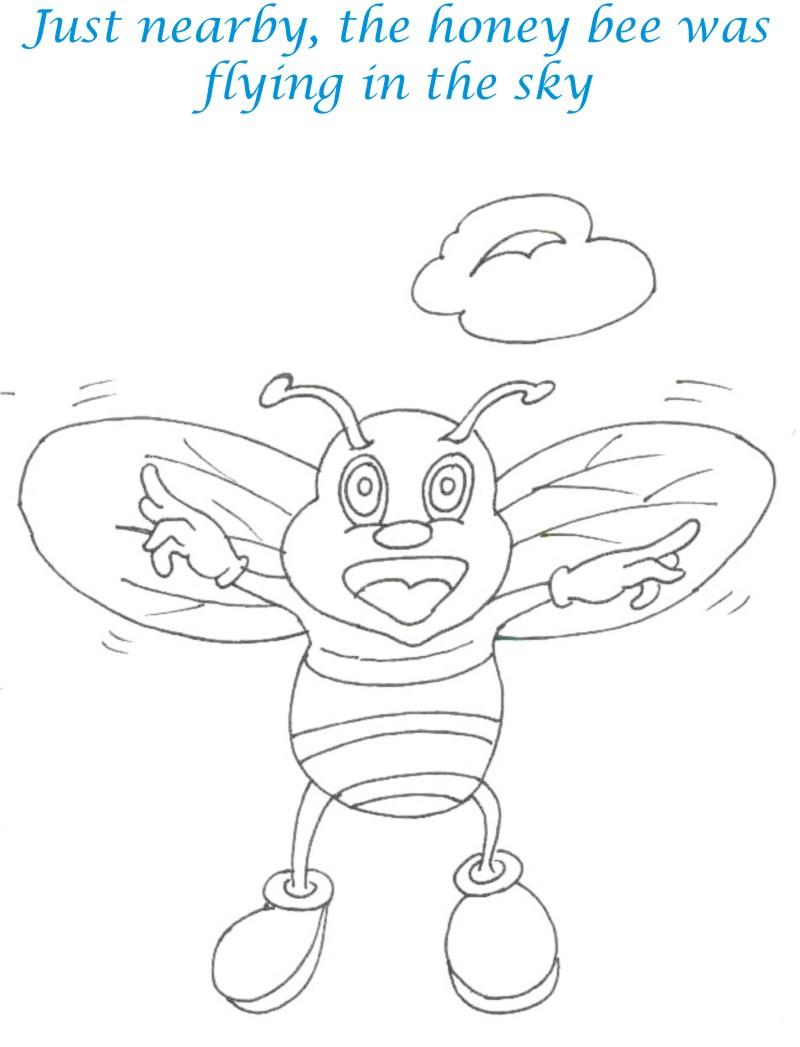 Bee and Dove story coloring page for kids 17