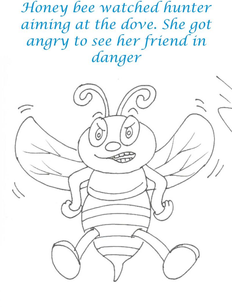 Bee and Dove story coloring page for kids 18