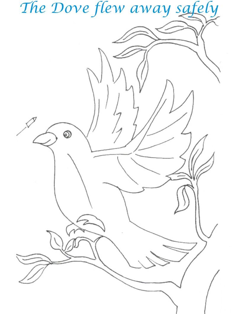 Bee and Dove story coloring page for kids 21