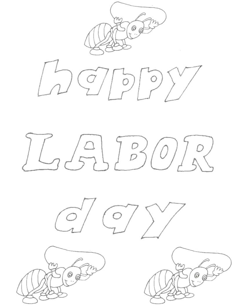 Labor Day printable coloring page for kids 1