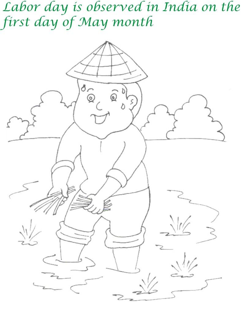 Labor Day printable coloring page for kids 2