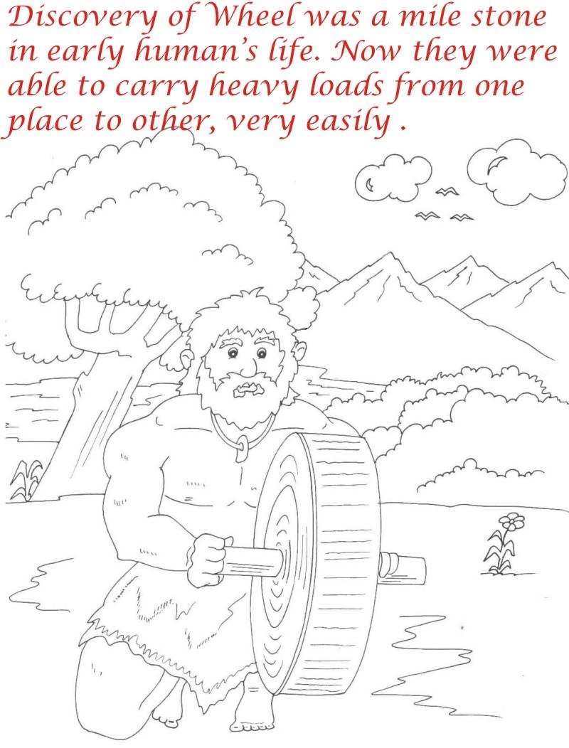 Early Humans printable coloring page for kids 1