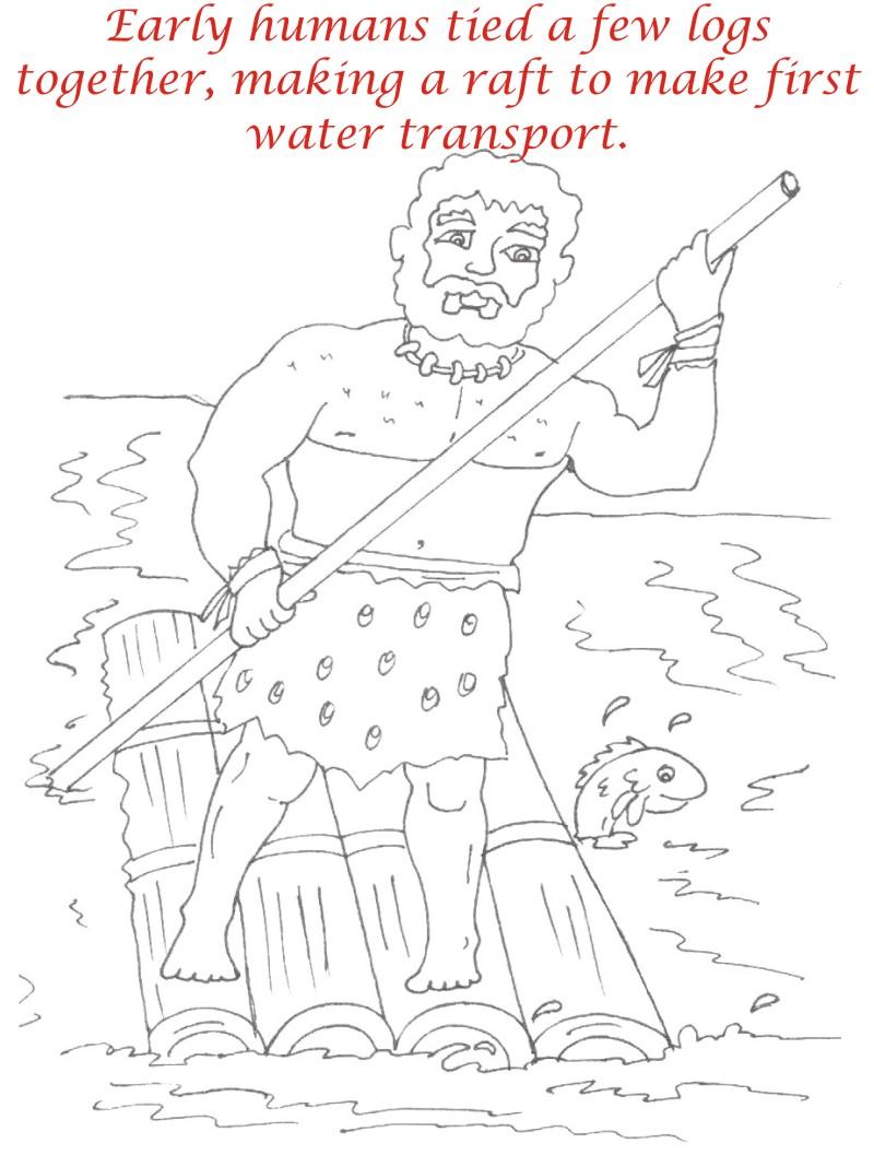 Early Humans printable coloring page for kids 6