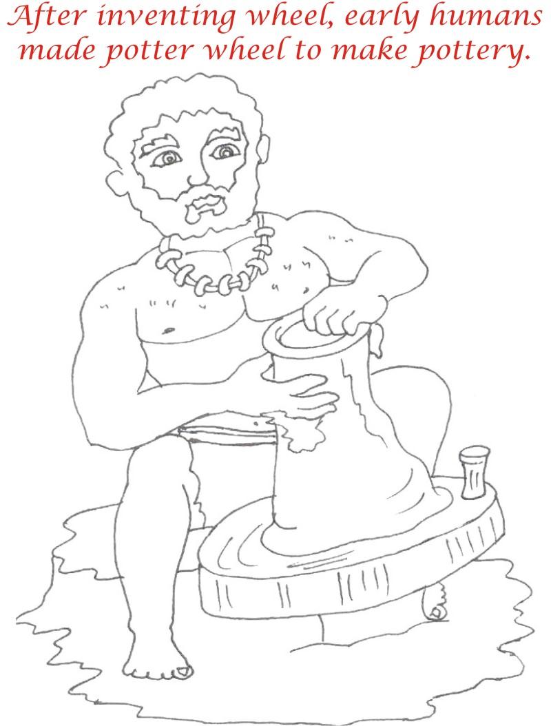 Early Humans printable coloring page for kids 7