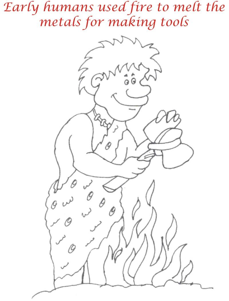 Early Humans printable coloring page for kids 8