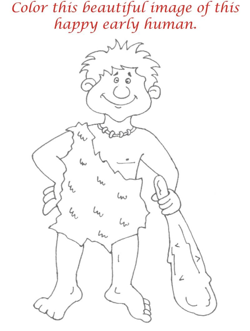 Early Humans printable coloring page for kids 9